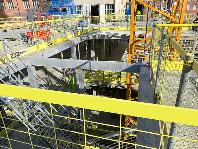 Fallskydd byggkonstruktion Stockholm