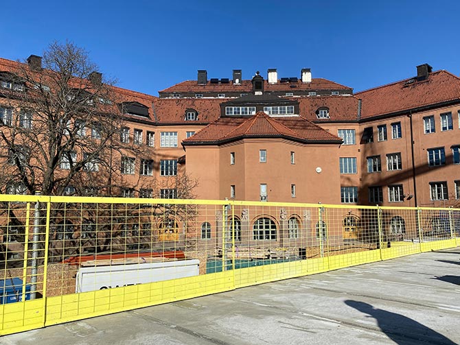 Fallskydd byggprojekt Vasastan Stockholm