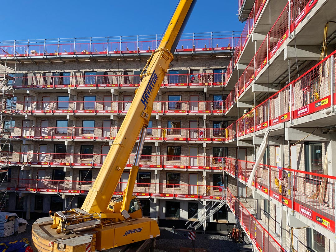 Fallskydd på byggprojekt hyresrätter i Upplands Väsby