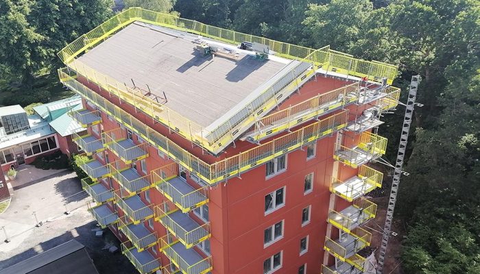 Kollektivt fallskydd hyreshus Göteborg