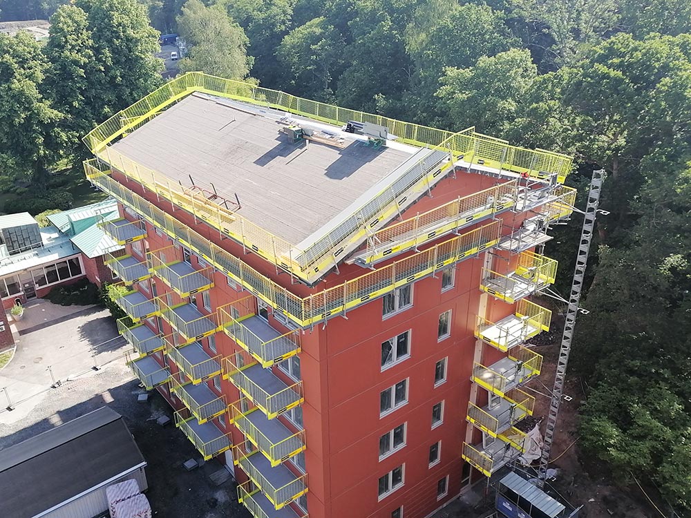 Kollektivt fallskydd hyreshus Göteborg