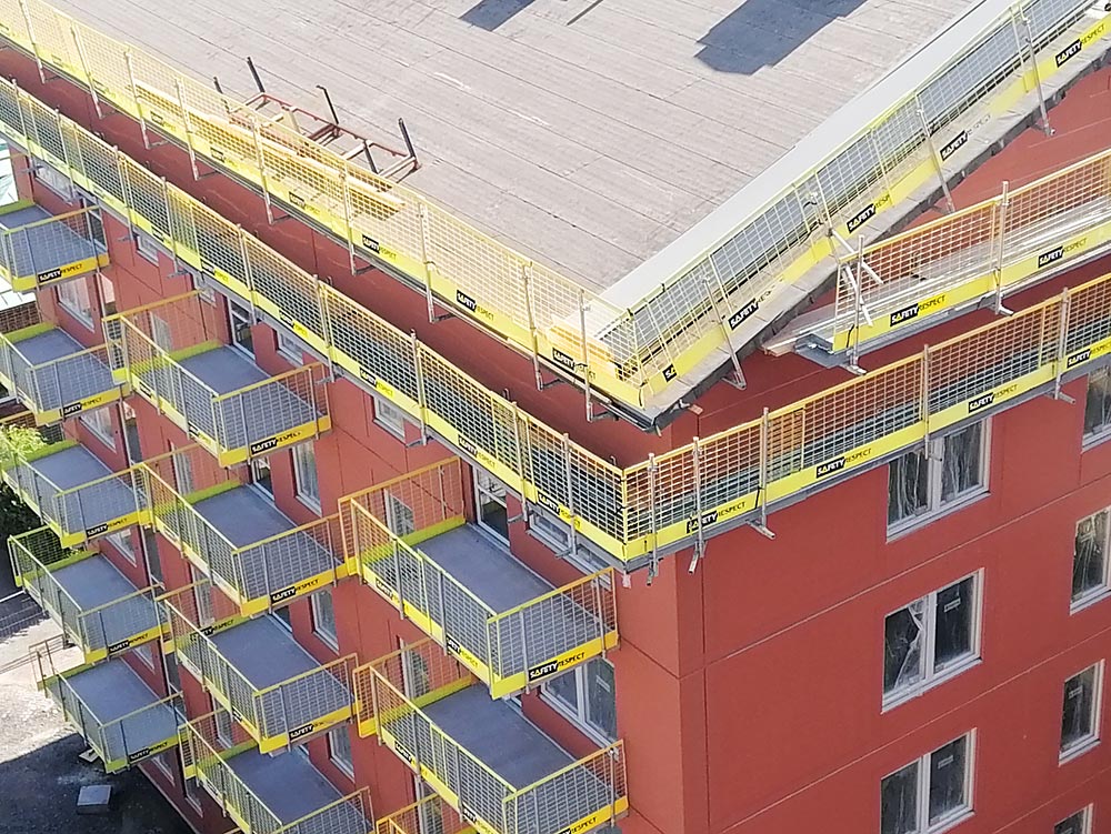 Skyddsräcken fallskydd byggprojekt Göteborg
